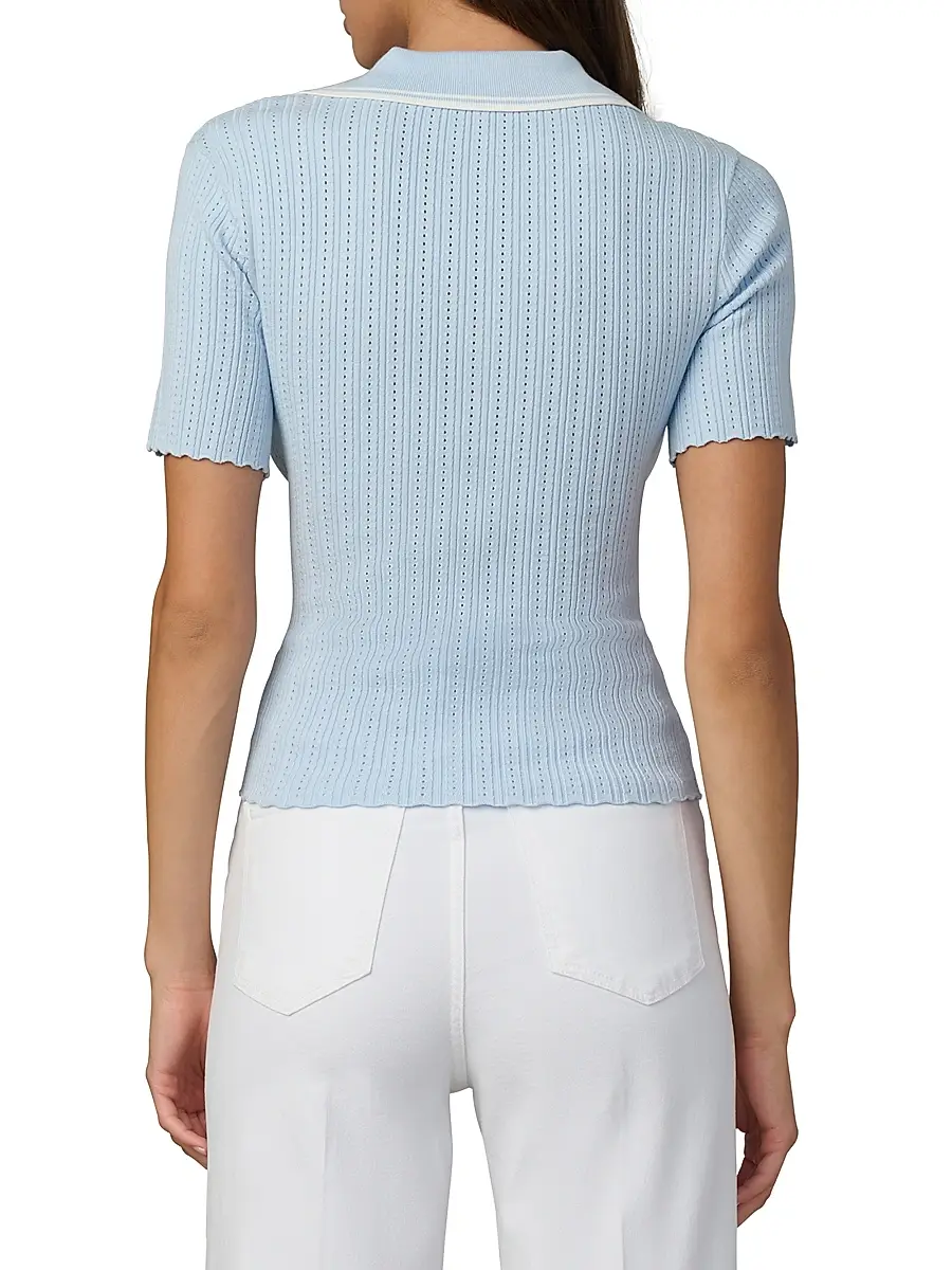 Joe's Jeans Women's The Jess Pointelle-Knit Polo Shirt | Thumbnail 5
