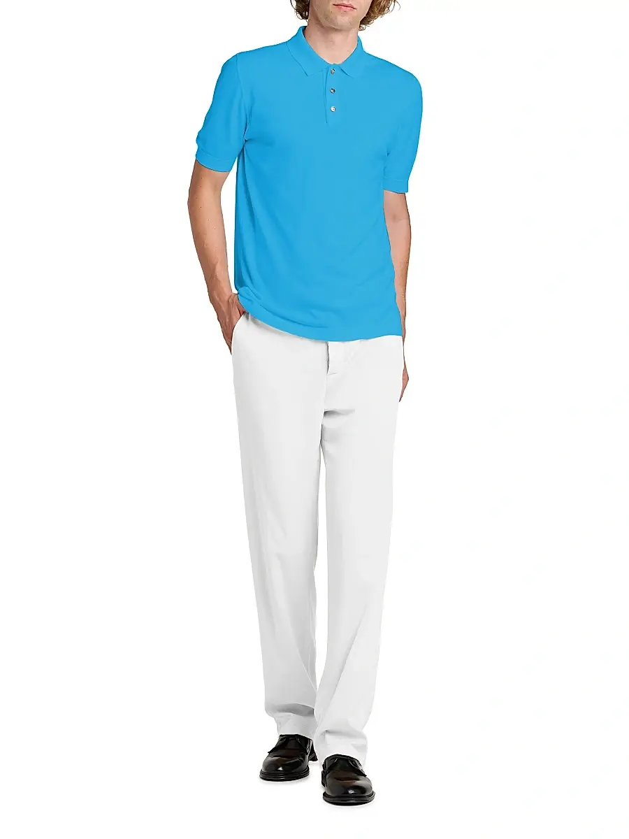 Kiton Men's Cotton Polo Shirt | Thumbnail 2 Kiton Men's Cotton Polo Shirt | Thumbnail 2