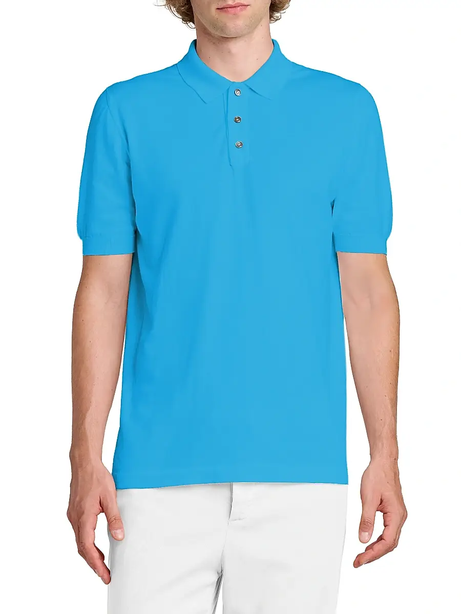 Kiton Men's Cotton Polo Shirt | Thumbnail 3 Kiton Men's Cotton Polo Shirt | Thumbnail 3