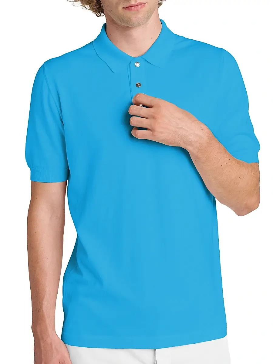 Kiton Men's Cotton Polo Shirt | Thumbnail 6 Kiton Men's Cotton Polo Shirt | Thumbnail 6