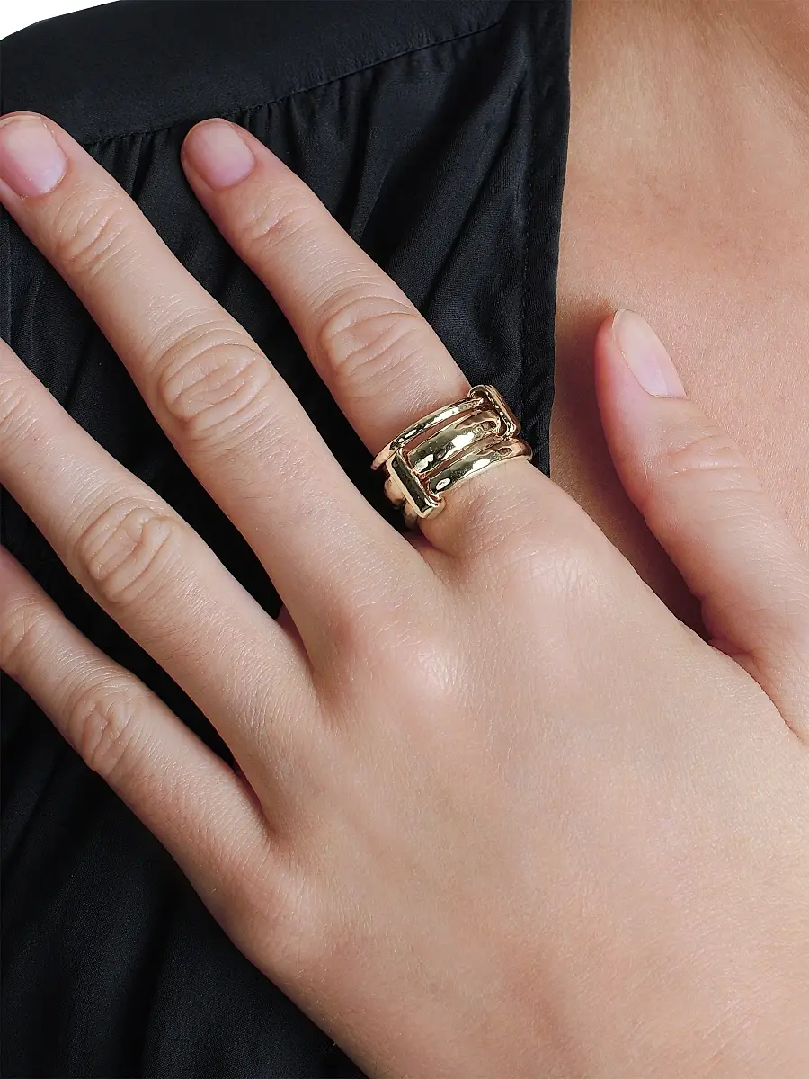Anabel Aram Women's Farrier 18K Gold-Plated Triple Connected Ring - Gold | Thumbnail 2 Anabel Aram Women's Farrier 18K Gold-Plated Triple Connected Ring - Gold | Thumbnail 2