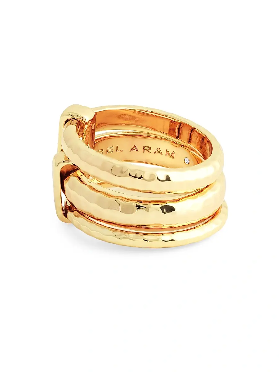Women's Farrier 18K Gold-Plated Triple Connected Ring - Gold