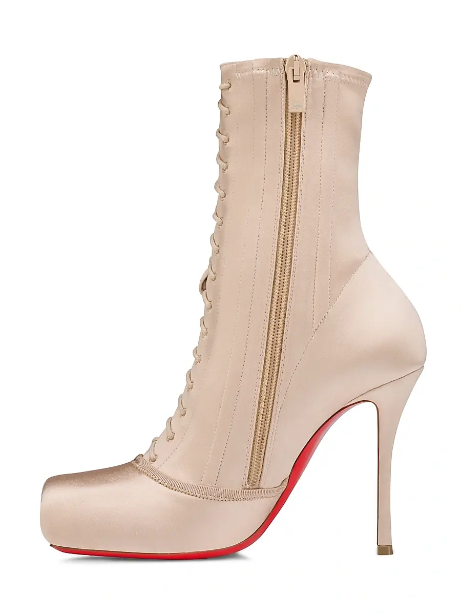 Christian Louboutin Women's Pavlova 100MM Booties in Crepe Satin - Blush | Thumbnail 3 Christian Louboutin Women's Pavlova 100MM Booties in Crepe Satin - Blush | Thumbnail 3