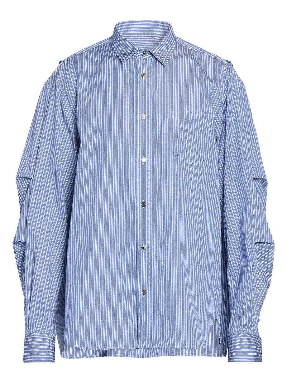 Men's Striped Poplin Button-Front Shirt Men's Striped Poplin Button-Front Shirt