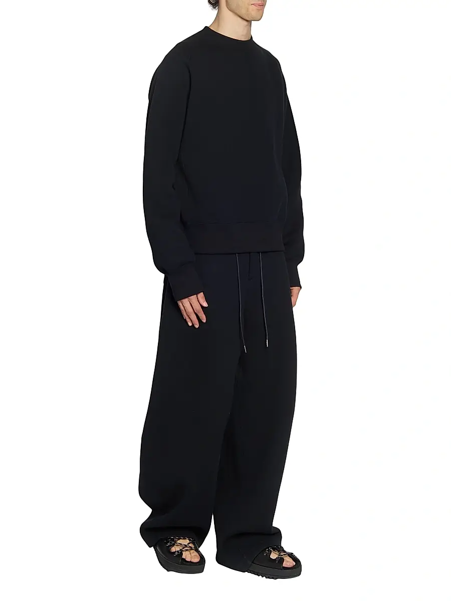 sacai Men's Sponge Crewneck Sweatshirt - Black | Thumbnail 2 sacai Men's Sponge Crewneck Sweatshirt - Black | Thumbnail 2