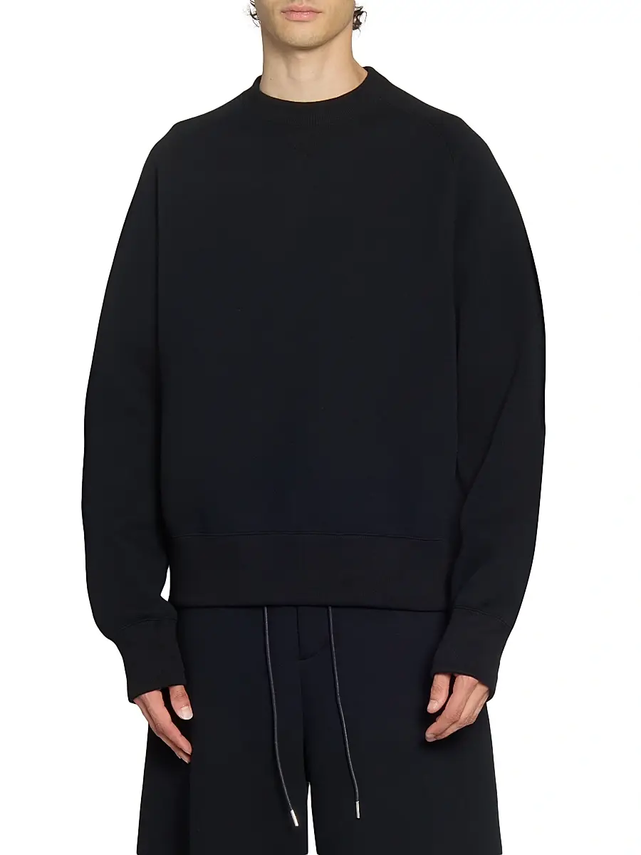 sacai Men's Sponge Crewneck Sweatshirt - Black | Thumbnail 3 sacai Men's Sponge Crewneck Sweatshirt - Black | Thumbnail 3
