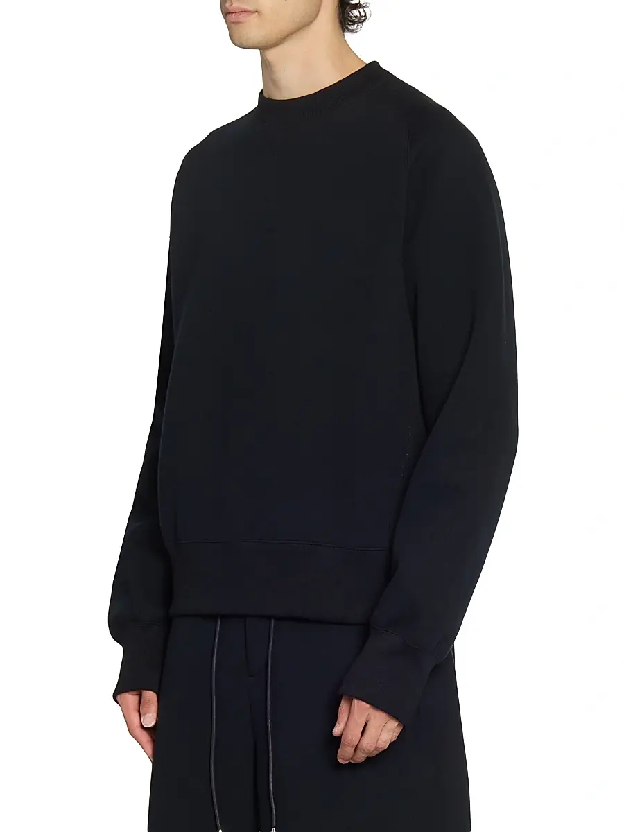 sacai Men's Sponge Crewneck Sweatshirt - Black | Thumbnail 4 sacai Men's Sponge Crewneck Sweatshirt - Black | Thumbnail 4