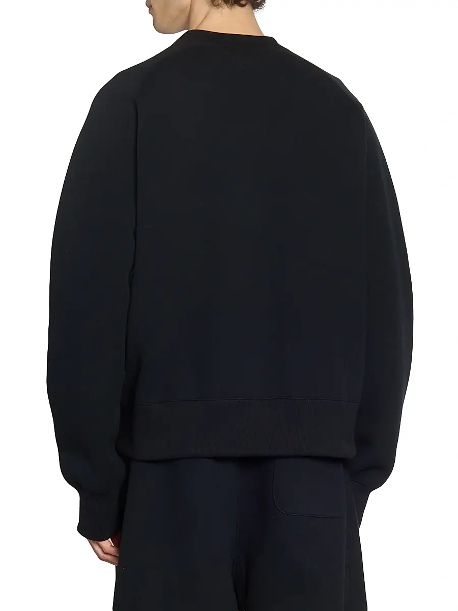 sacai Men's Sponge Crewneck Sweatshirt - Black | Thumbnail 5 sacai Men's Sponge Crewneck Sweatshirt - Black | Thumbnail 5