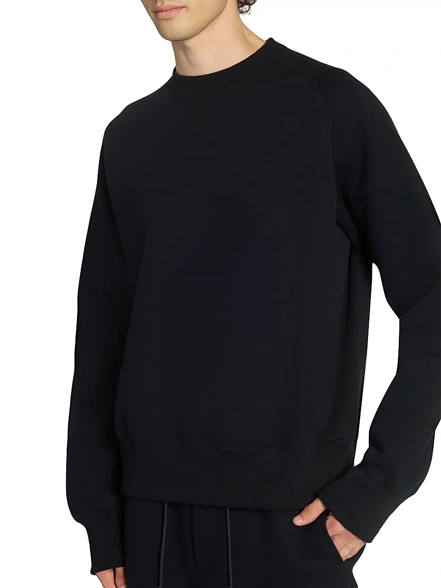 sacai Men's Sponge Crewneck Sweatshirt - Black | Thumbnail 6 sacai Men's Sponge Crewneck Sweatshirt - Black | Thumbnail 6