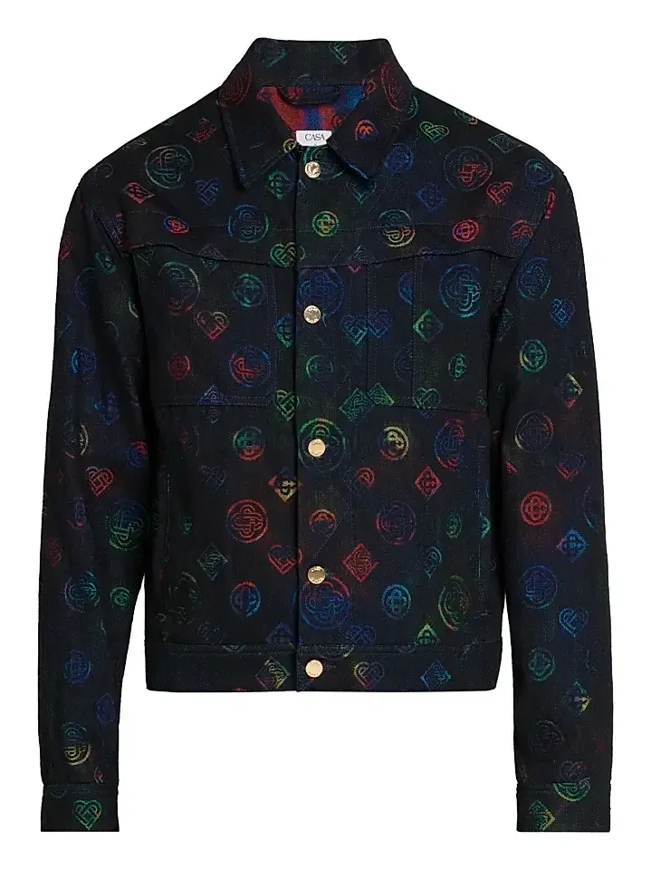 Casablanca Men's Heatmap Logo Denim Jacket