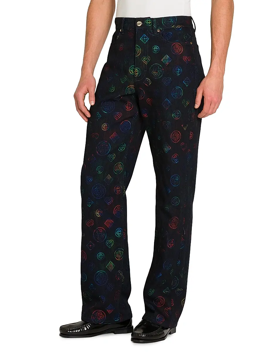 Casablanca Men's Heatmap Logo Mid-Rise Straight-Leg Jeans | Thumbnail 4