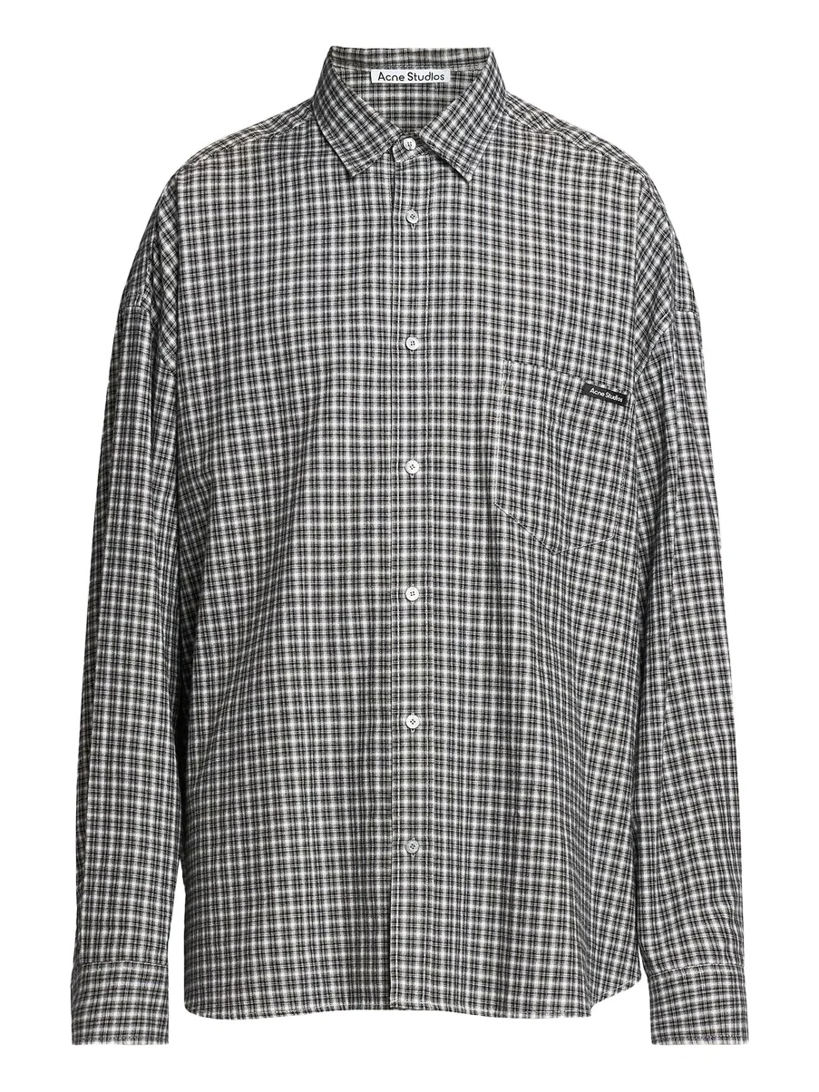 Acne Studios Men's Soffia Washed Flannel Check Shirt
