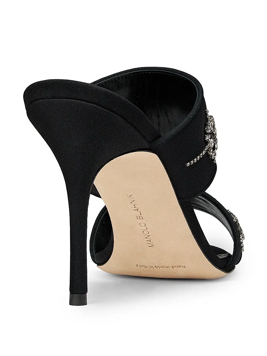 Manolo Blahnik Women's Ralota Crystal-Embellished Silk Sandals | Thumbnail 3 Manolo Blahnik Women's Ralota Crystal-Embellished Silk Sandals | Thumbnail 3