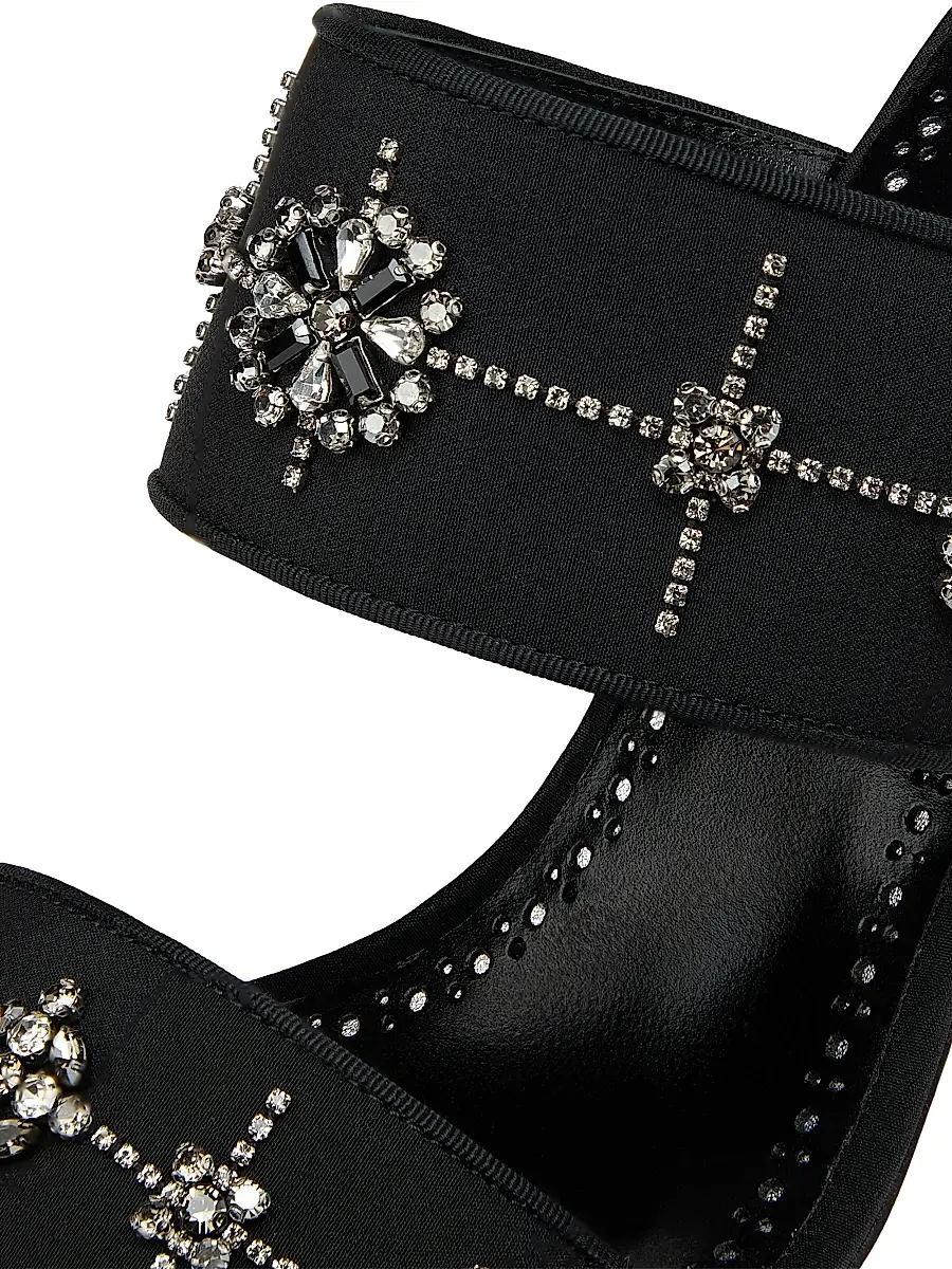 Manolo Blahnik Women's Ralota Crystal-Embellished Silk Sandals | Thumbnail 5 Manolo Blahnik Women's Ralota Crystal-Embellished Silk Sandals | Thumbnail 5