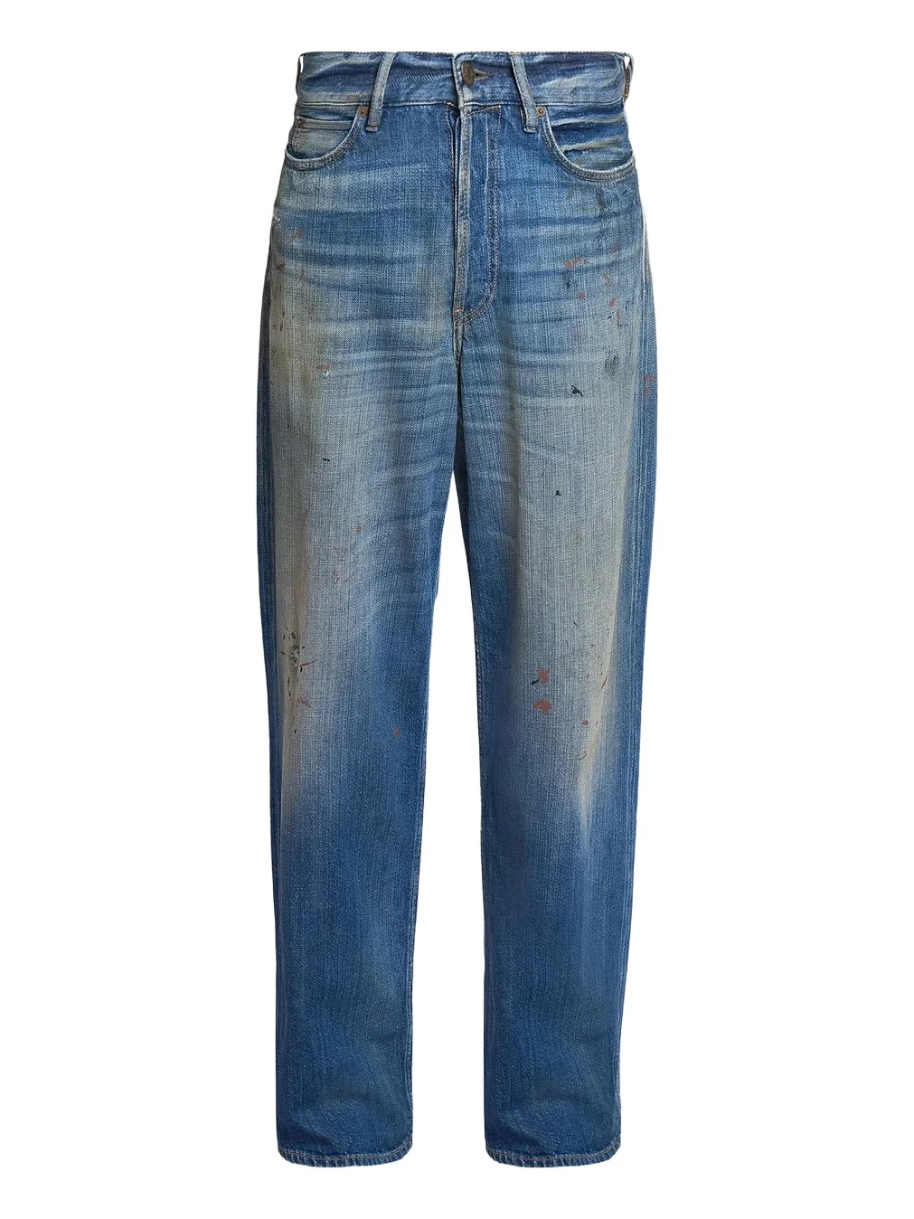 Acne Studios Men's Trafalgar Paint Splatter Straight-Leg Jeans