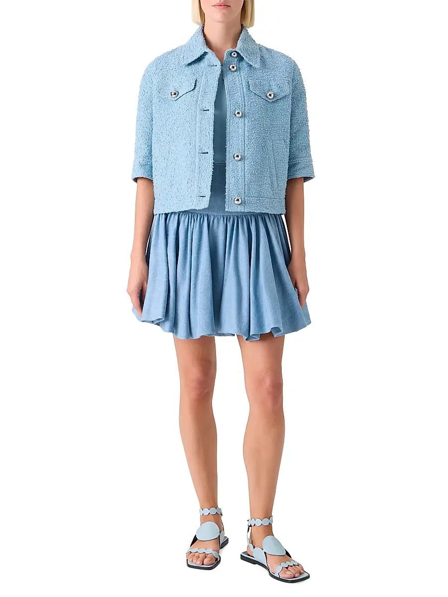 Akris punto Women's Bouclé Boxy Short-Sleeve Jacket | Thumbnail 2