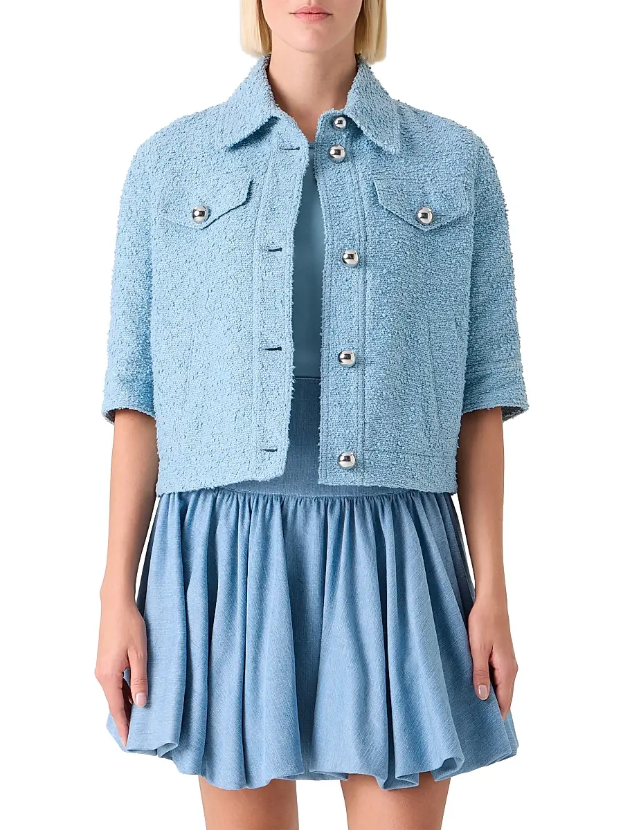 Akris punto Women's Bouclé Boxy Short-Sleeve Jacket | Thumbnail 3
