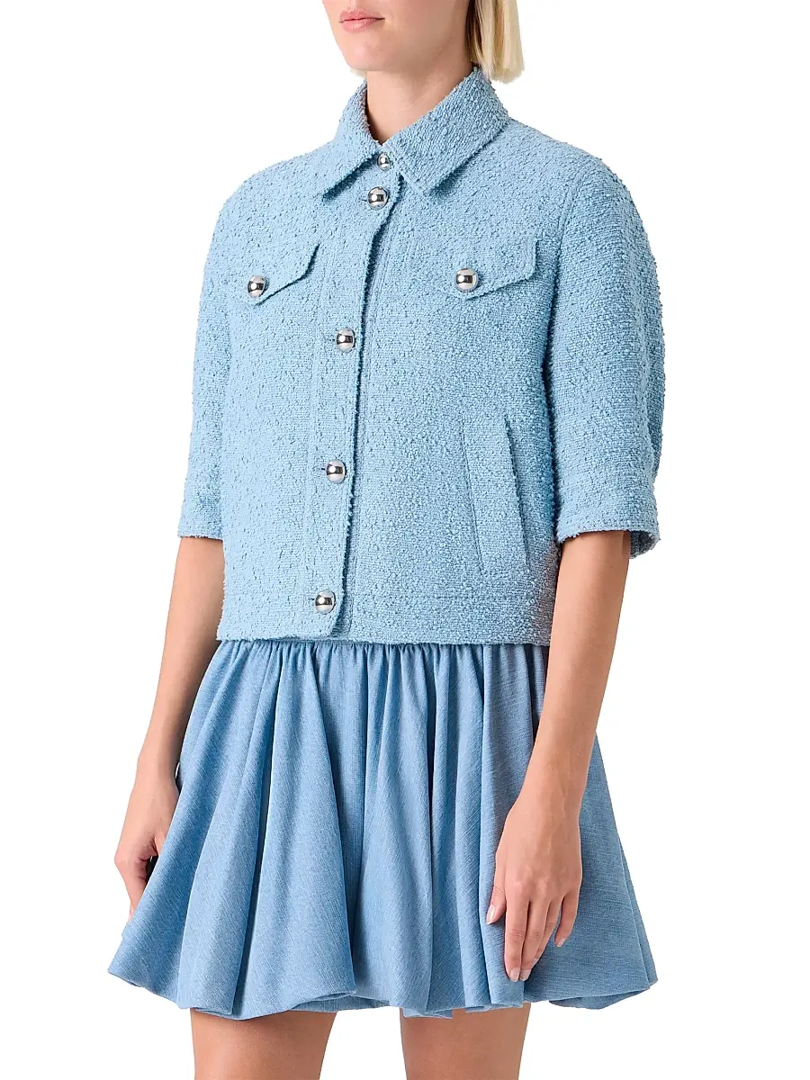 Akris punto Women's Bouclé Boxy Short-Sleeve Jacket | Thumbnail 4