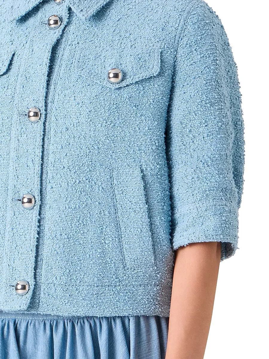 Akris punto Women's Bouclé Boxy Short-Sleeve Jacket | Thumbnail 6