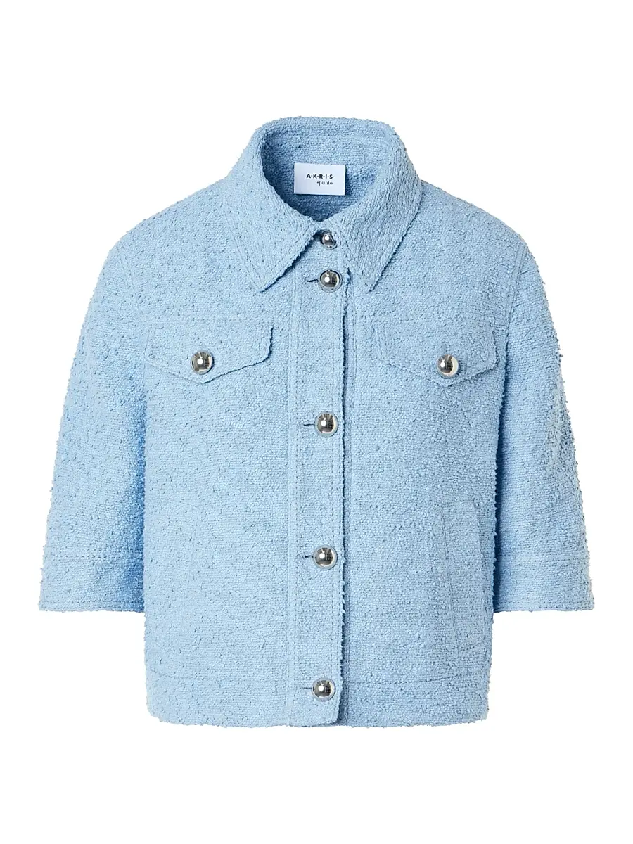 Akris punto Women's Bouclé Boxy Short-Sleeve Jacket