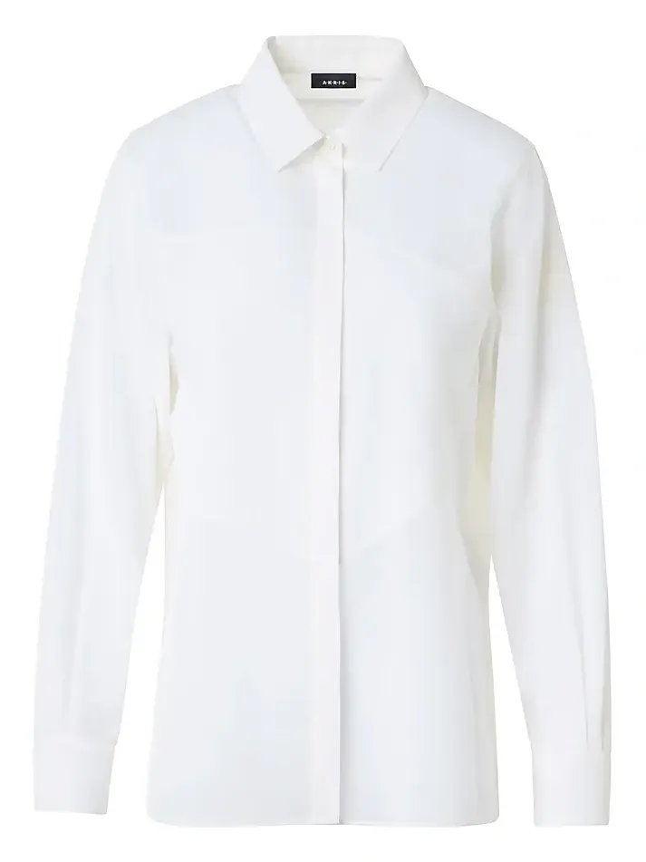 Women's Cotton Voile Concealed Button-Front Shirt