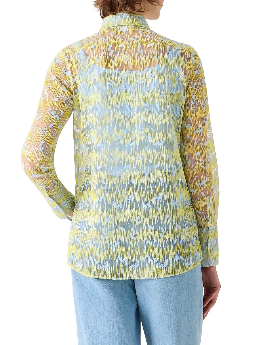 Akris punto Women's Embroidered Tulle Button-Front Shirt | Thumbnail 5 Akris punto Women's Embroidered Tulle Button-Front Shirt | Thumbnail 5