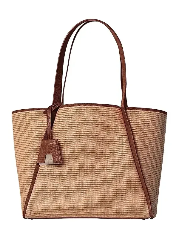 Women's Medium Alex Leather-Trimmed Raffia Tote Women's Medium Alex Leather-Trimmed Raffia Tote