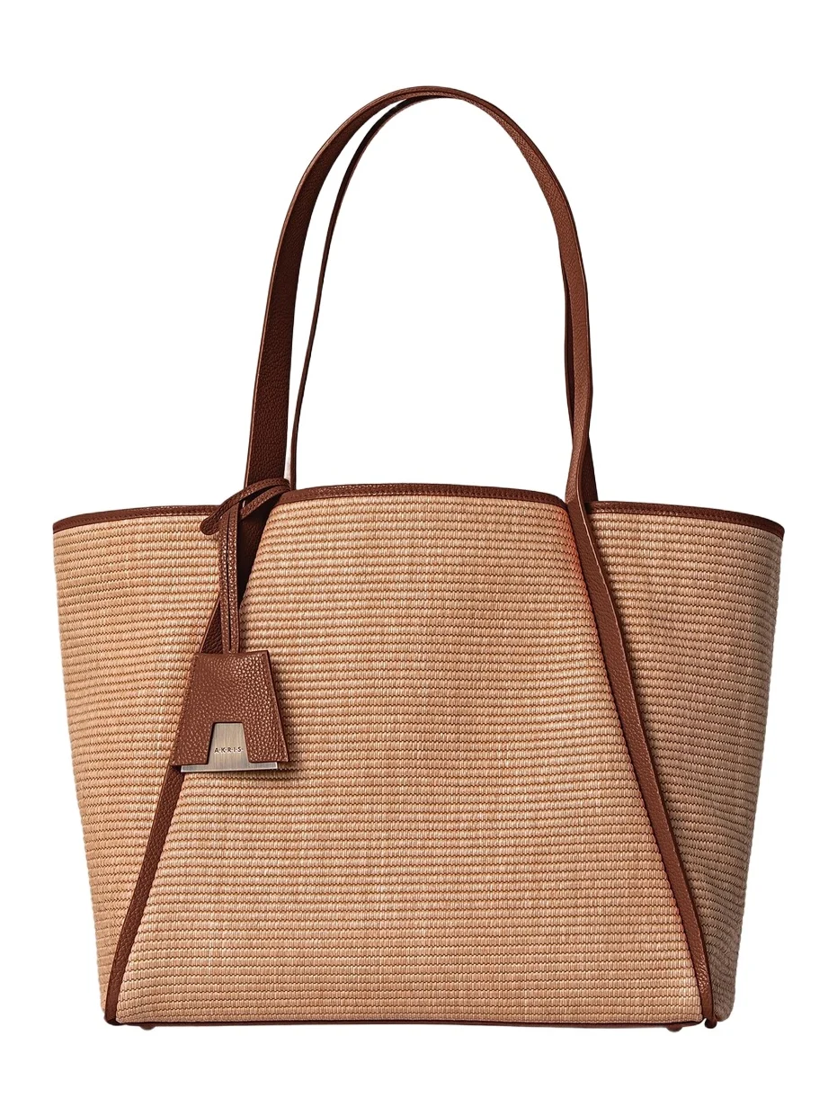 Women's Medium Alex Leather-Trimmed Raffia Tote Women's Medium Alex Leather-Trimmed Raffia Tote