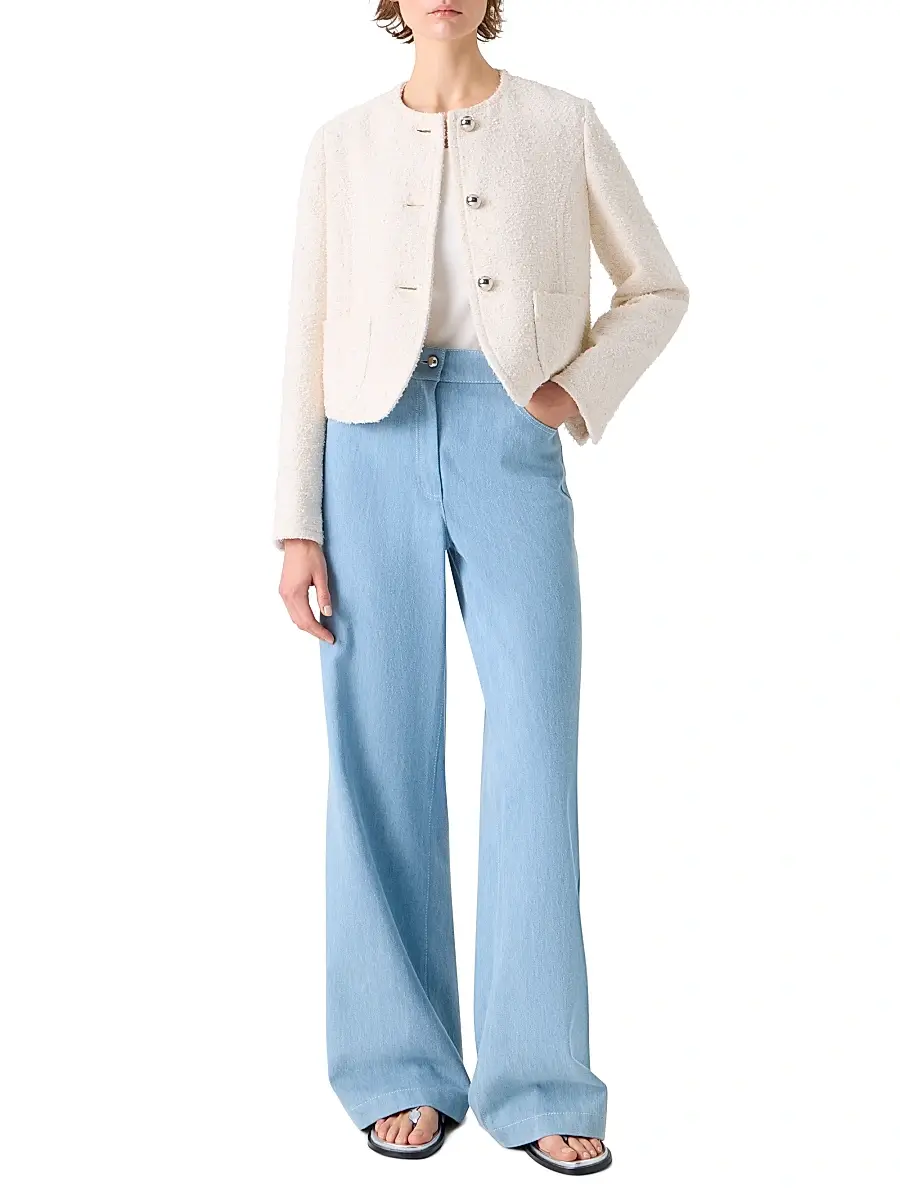 Akris punto Women's Bouclé Crewneck Jacket | Thumbnail 2 Akris punto Women's Bouclé Crewneck Jacket | Thumbnail 2