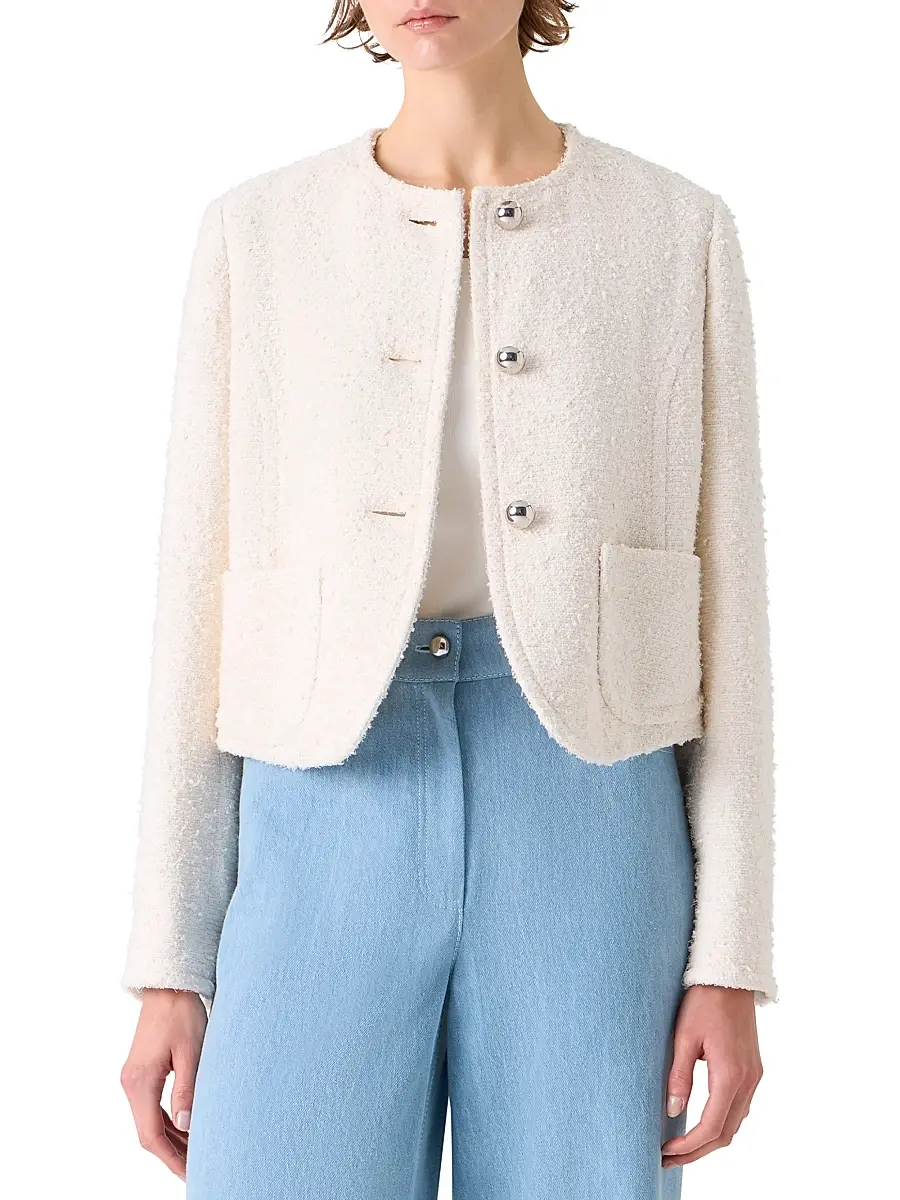 Akris punto Women's Bouclé Crewneck Jacket | Thumbnail 3 Akris punto Women's Bouclé Crewneck Jacket | Thumbnail 3