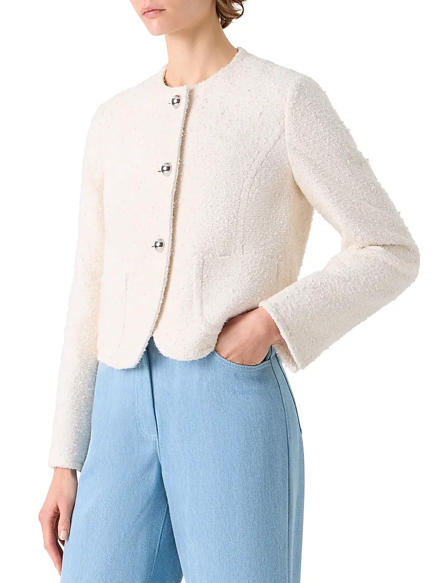Akris punto Women's Bouclé Crewneck Jacket | Thumbnail 4 Akris punto Women's Bouclé Crewneck Jacket | Thumbnail 4