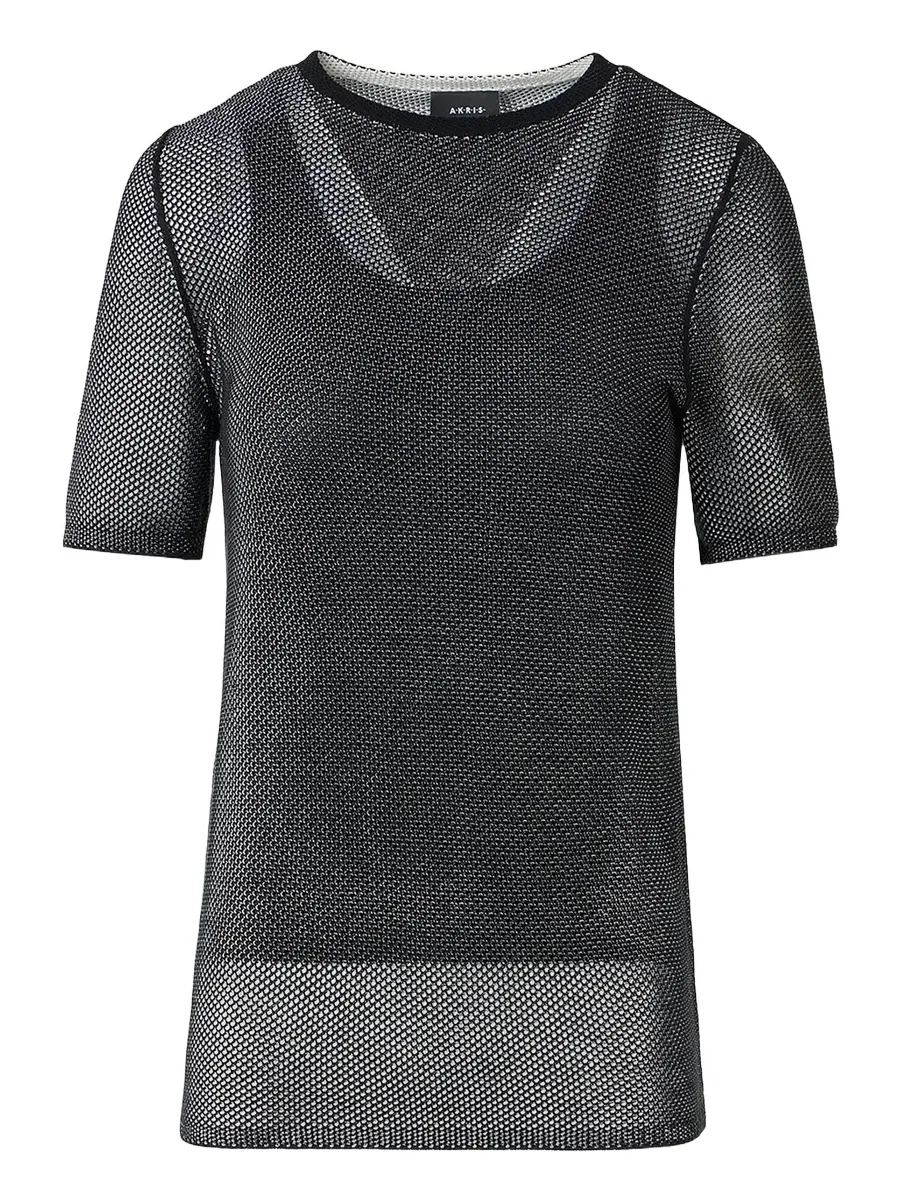 Akris Women's Silk Grid Short-Sleeve​Top
