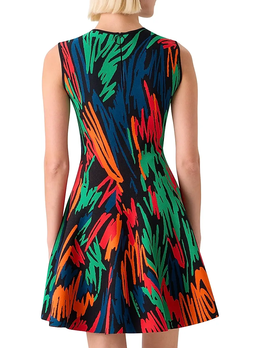 Akris punto Women's Scribble Jacquard Sleeveless Minidress | Thumbnail 4 Akris punto Women's Scribble Jacquard Sleeveless Minidress | Thumbnail 4