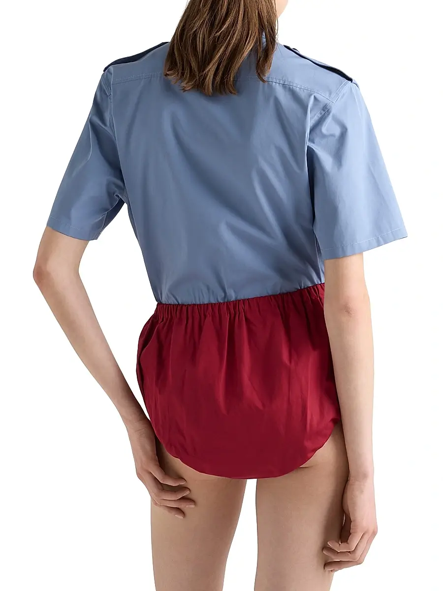 Prada Women's Cotton Poplin Shirt - Blue | Thumbnail 3 Prada Women's Cotton Poplin Shirt - Blue | Thumbnail 3