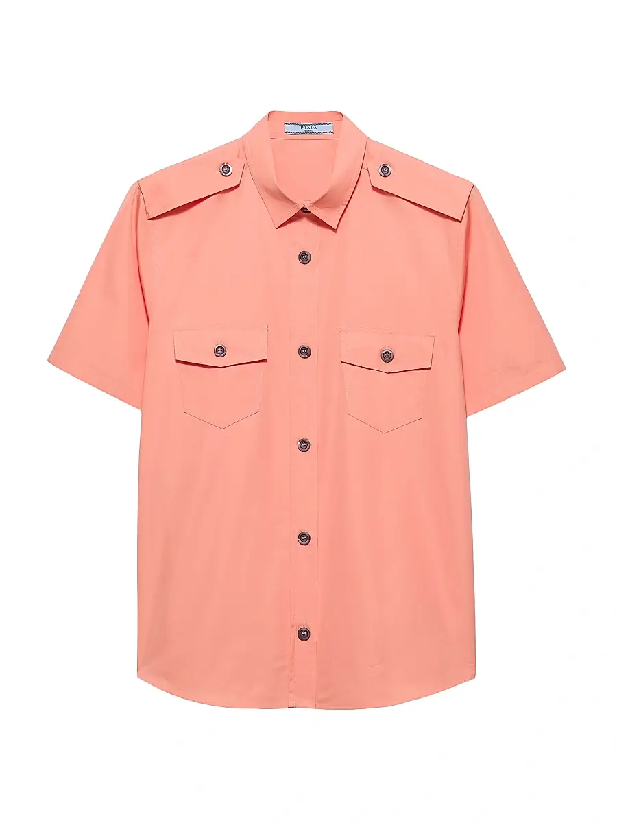 Prada Women's Cotton Poplin Shirt - Blue | Thumbnail 6 Prada Women's Cotton Poplin Shirt - Blue | Thumbnail 6