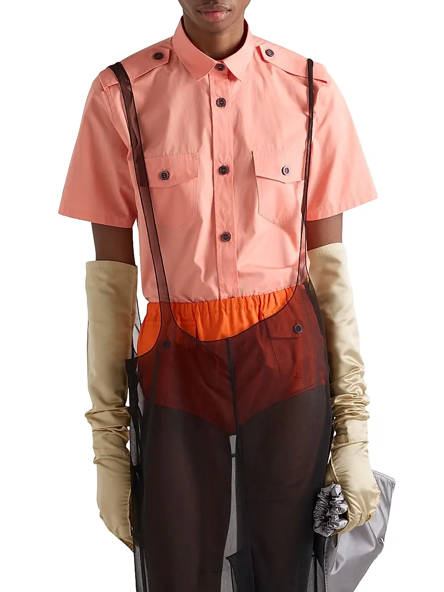 Prada Women's Cotton Poplin Shirt - Blue | Thumbnail 7 Prada Women's Cotton Poplin Shirt - Blue | Thumbnail 7