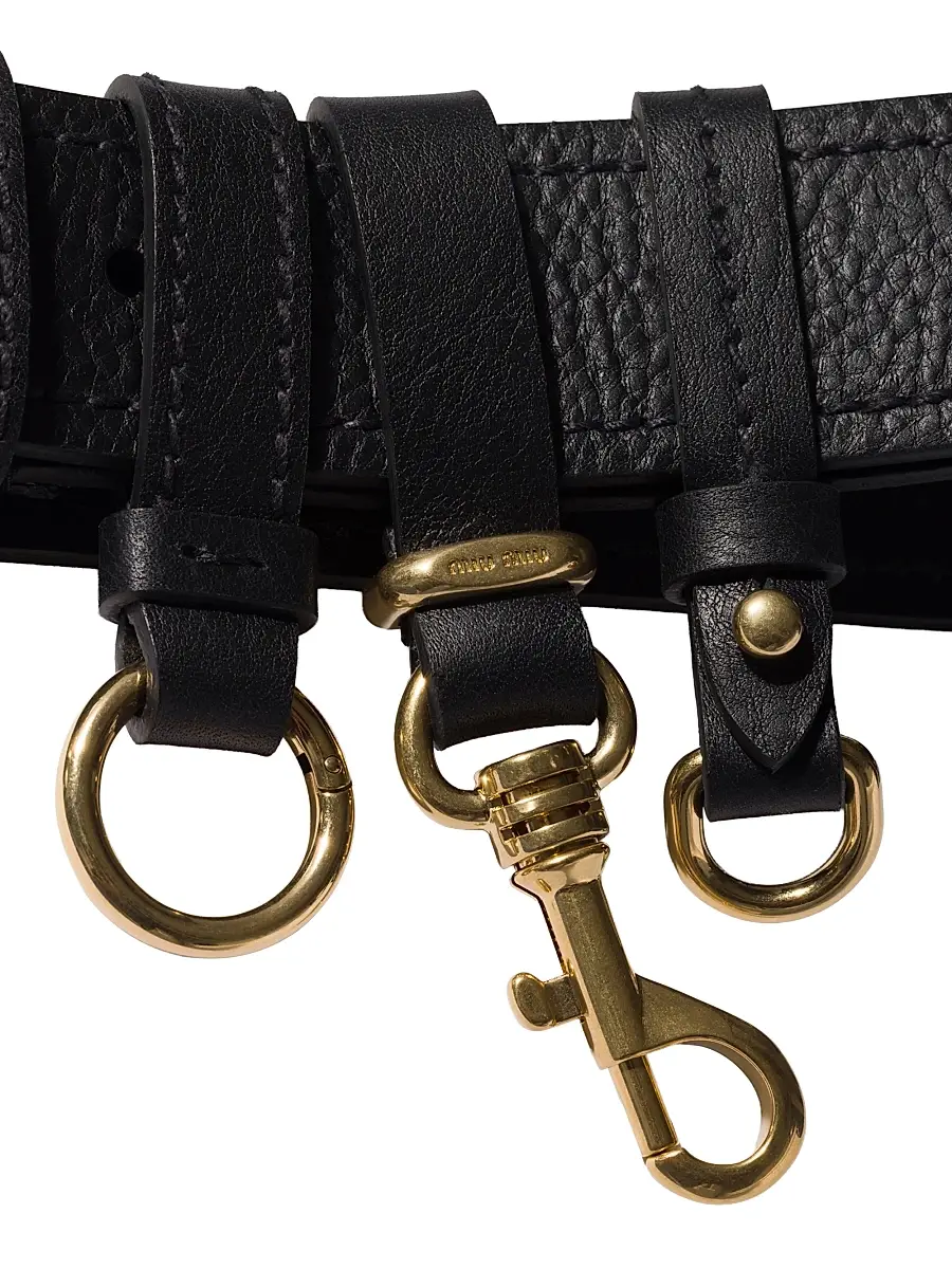 Miu Miu Women's Leather Belt - Black | Thumbnail 2