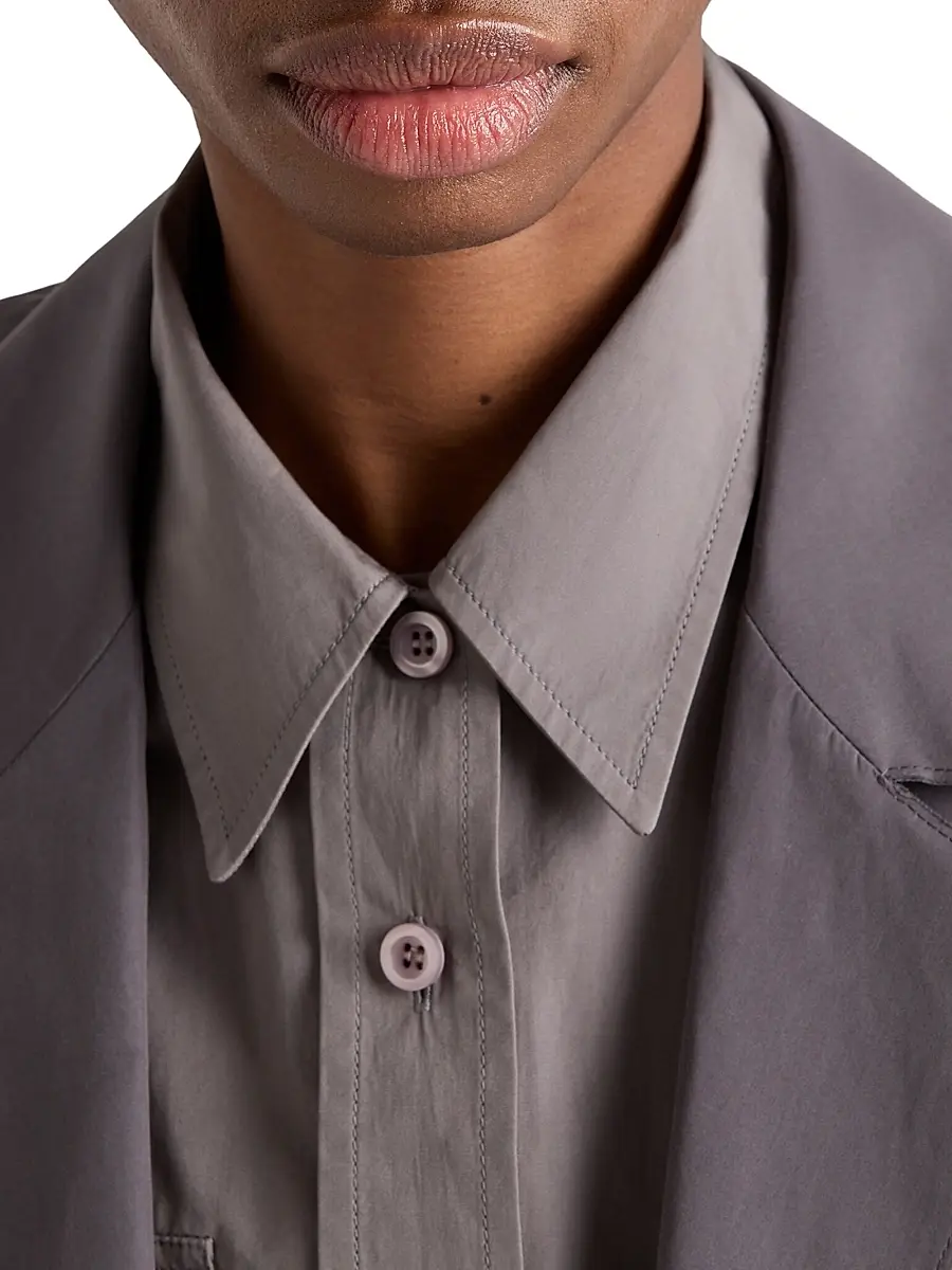 Prada Women's Single-Breasted Double Poplin Coat | Thumbnail 4 Prada Women's Single-Breasted Double Poplin Coat | Thumbnail 4