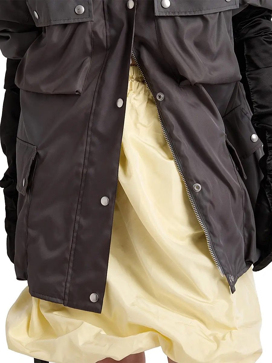 Prada Women's Technical Taffeta Skirt - Grey | Thumbnail 22