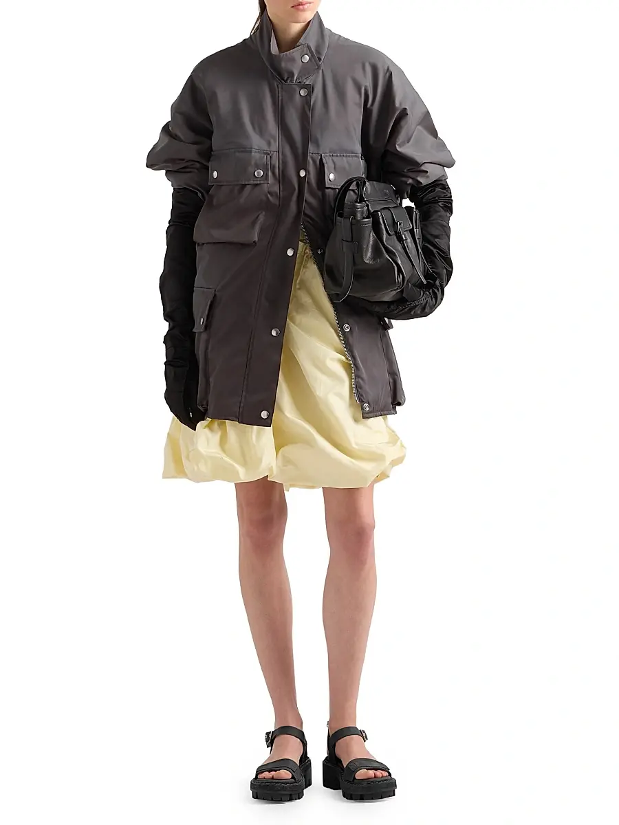 Prada Women's Technical Taffeta Skirt - Grey | Thumbnail 23