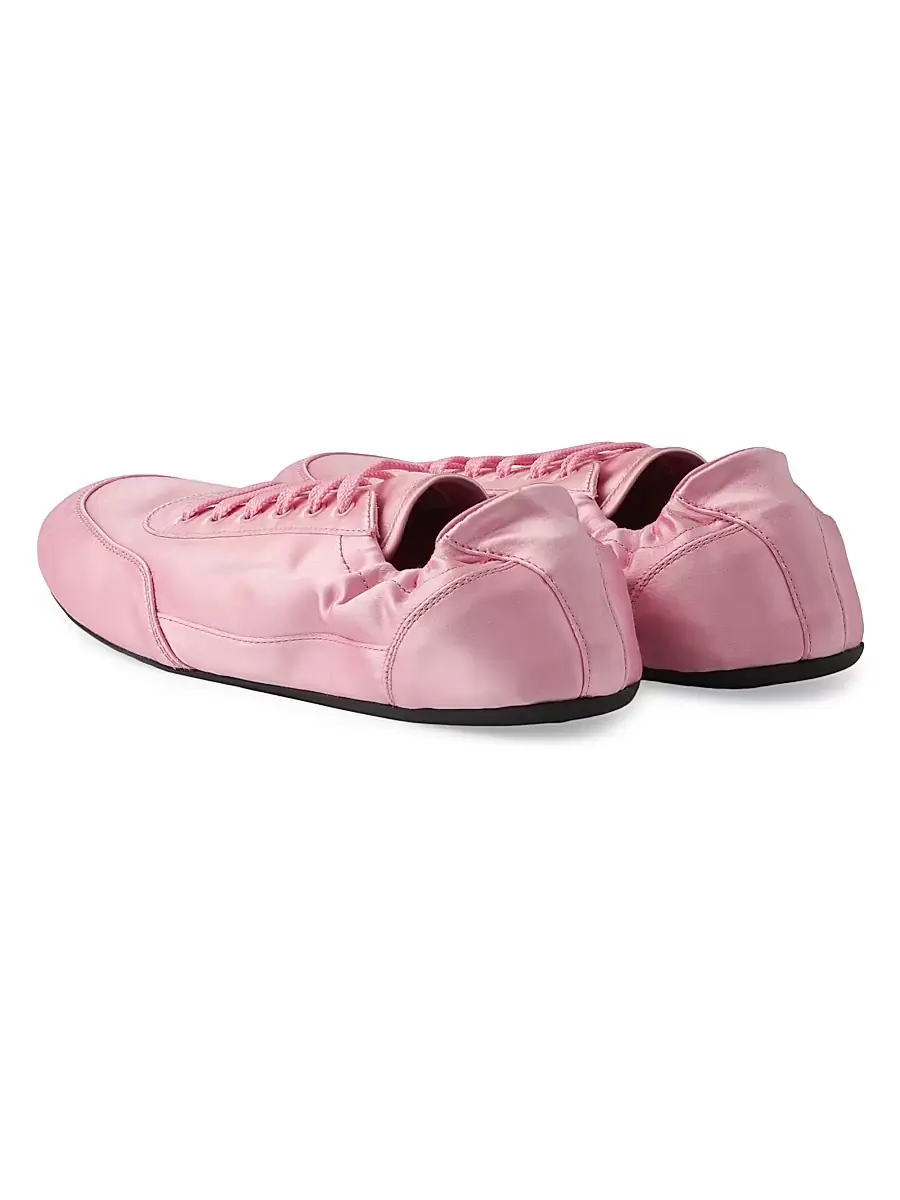 Prada Women's Collapse Laced Satin Sneakers - Light Pink | Thumbnail 3 Prada Women's Collapse Laced Satin Sneakers - Light Pink | Thumbnail 3