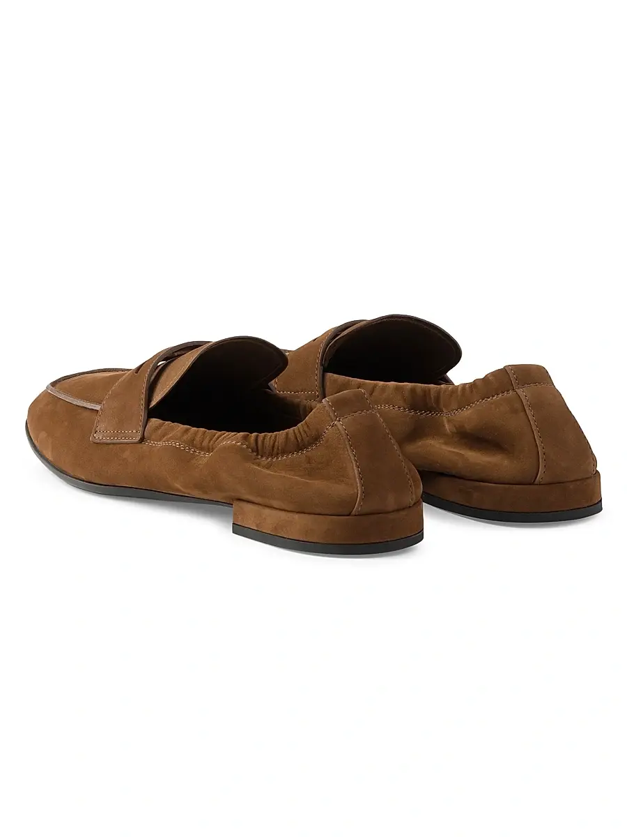 Prada Women's Shuffle Nubuck Leather Loafers - Brown | Thumbnail 3 Prada Women's Shuffle Nubuck Leather Loafers - Brown | Thumbnail 3