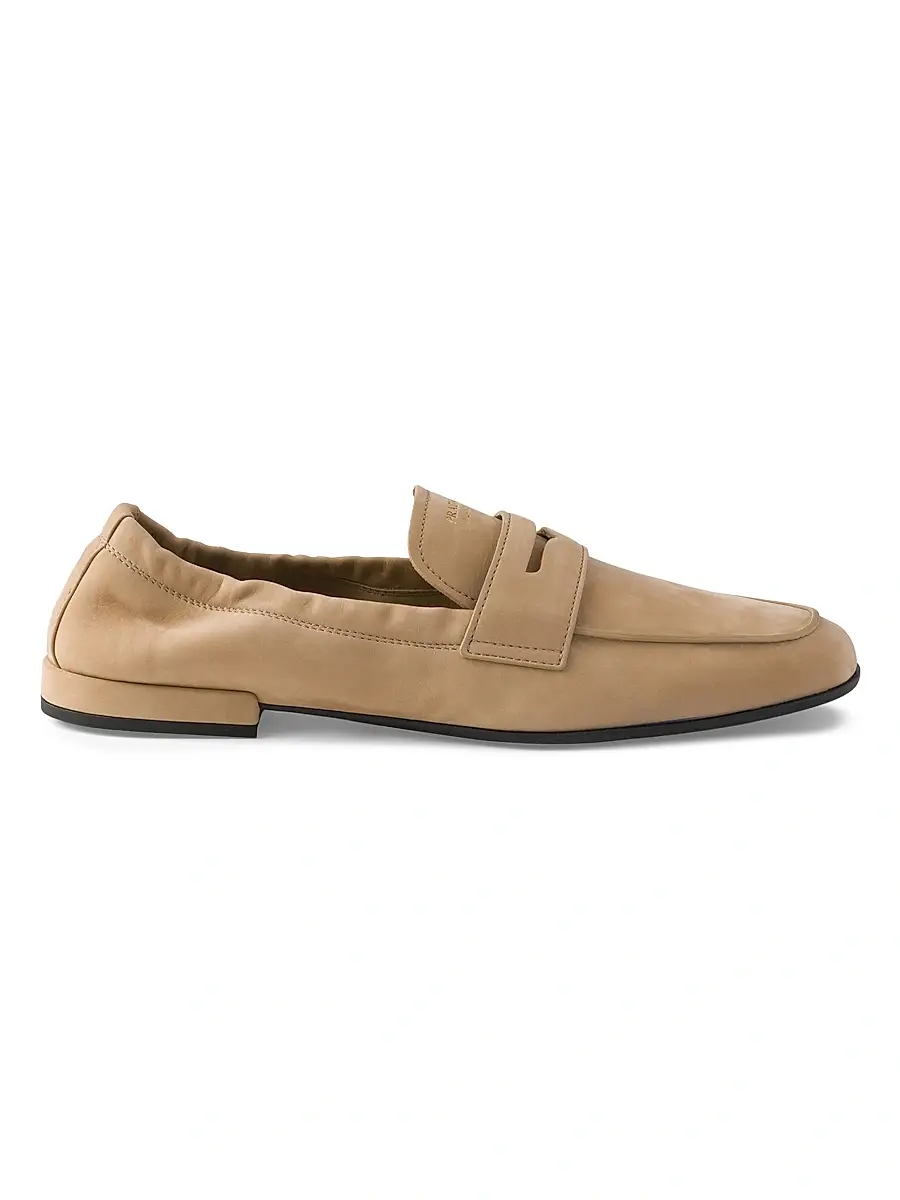 Prada Women's Shuffle Nubuck Leather Loafers - Brown | Thumbnail 6 Prada Women's Shuffle Nubuck Leather Loafers - Brown | Thumbnail 6