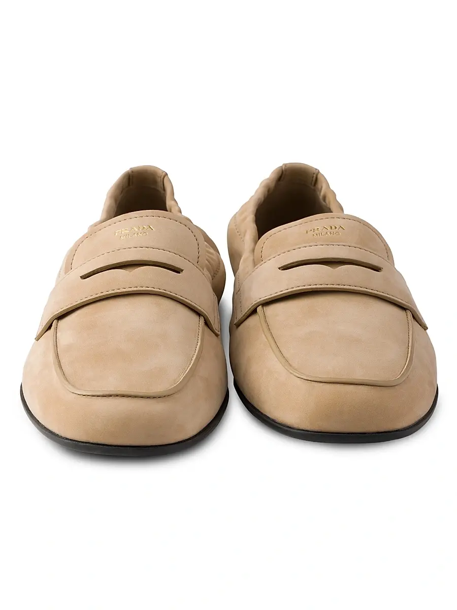 Prada Women's Shuffle Nubuck Leather Loafers - Brown | Thumbnail 7 Prada Women's Shuffle Nubuck Leather Loafers - Brown | Thumbnail 7