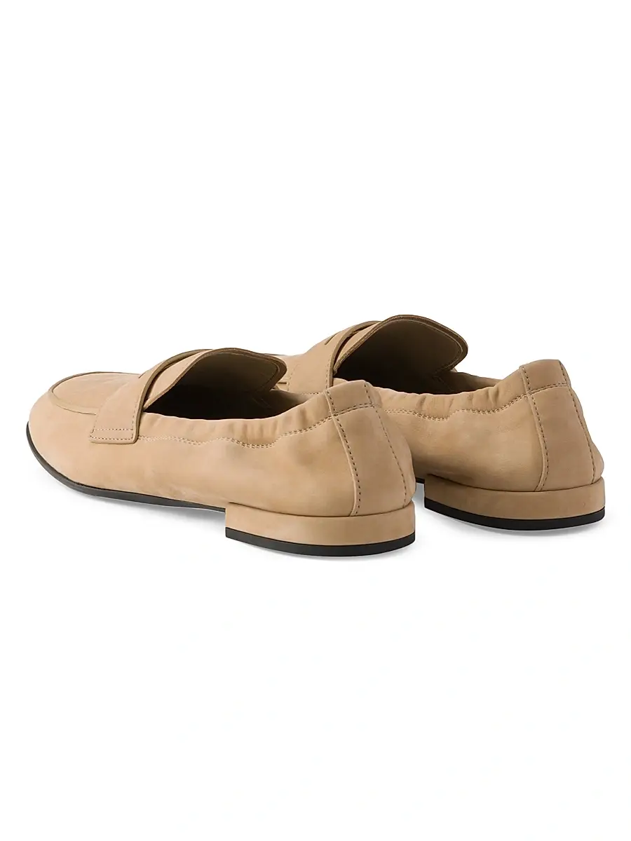Prada Women's Shuffle Nubuck Leather Loafers - Brown | Thumbnail 8 Prada Women's Shuffle Nubuck Leather Loafers - Brown | Thumbnail 8
