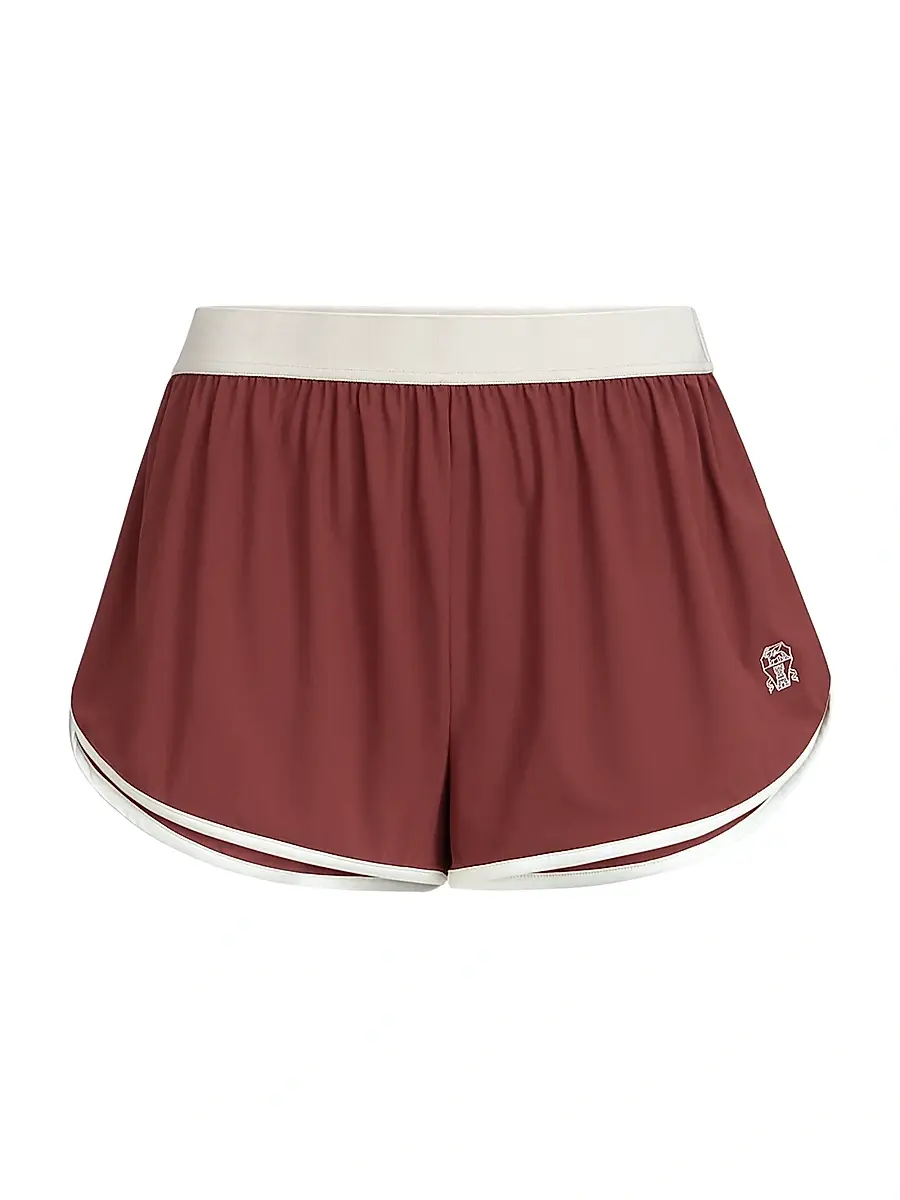 Brunello Cucinelli Women's Techno Jersey Shorts with Logo - Red | Image 1 Brunello Cucinelli Women's Techno Jersey Shorts with Logo - Red | Image 1