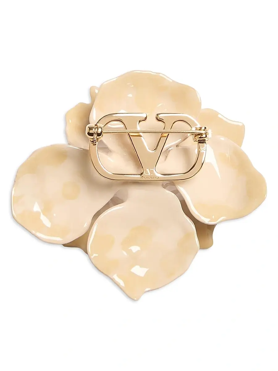 Valentino Garavani Women's Fleur Lumineuse Metal Brooch - Gold | Thumbnail 5 Valentino Garavani Women's Fleur Lumineuse Metal Brooch - Gold | Thumbnail 5