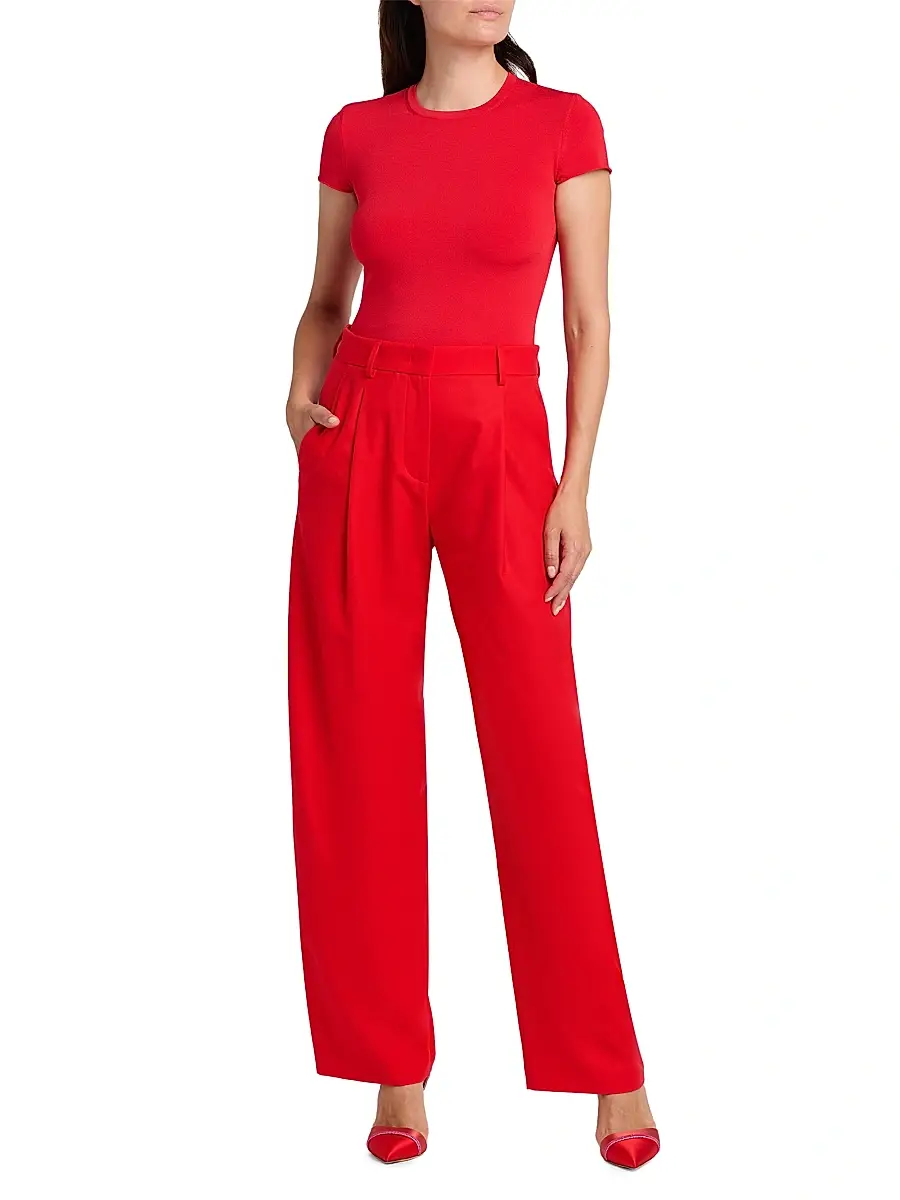 Giorgio Armani Women's Virgin Wool Wide-Leg Trousers | Thumbnail 2 Giorgio Armani Women's Virgin Wool Wide-Leg Trousers | Thumbnail 2