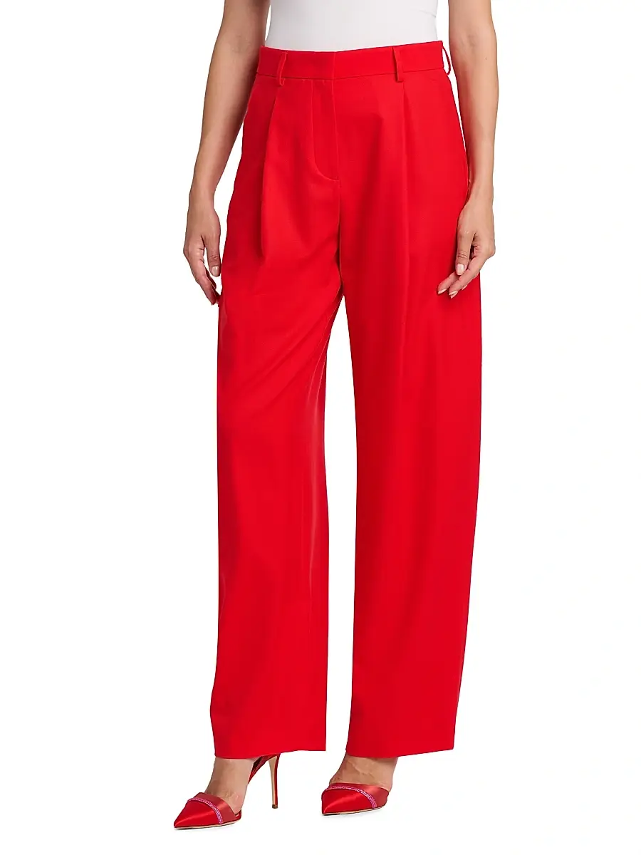 Giorgio Armani Women's Virgin Wool Wide-Leg Trousers | Thumbnail 4 Giorgio Armani Women's Virgin Wool Wide-Leg Trousers | Thumbnail 4