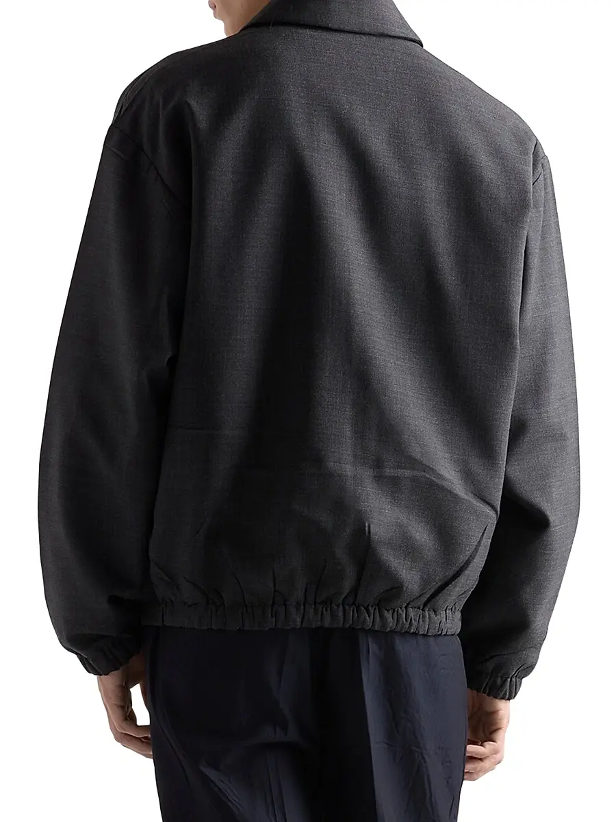 Prada Men's Wool Blouson Jacket - Grey | Thumbnail 4 Prada Men's Wool Blouson Jacket - Grey | Thumbnail 4